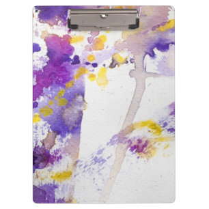 yellow and purple watercolor background clipboard