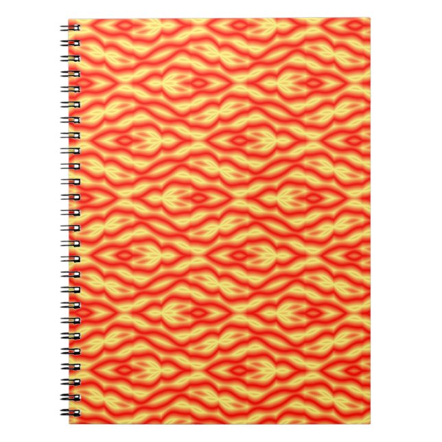 Yellow and red abstract leaves notebook (Front)
