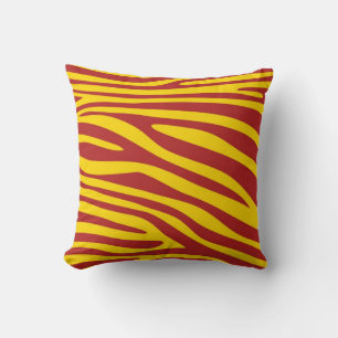 Yellow and Red Animal print skin of Zebra Cushion