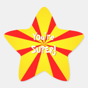 Yellow and Red Burst Stickers