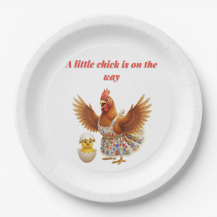 Yellow And Red Farm animal baby shower Paper Plate