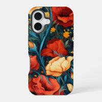 Yellow and Red Flowers Botanical Print