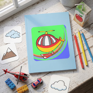Yellow And Red Helicopter Square Sticker