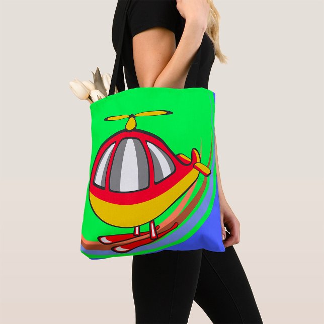 Yellow And Red Helicopter Tote Bag (Creator Uploaded)