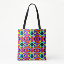 Yellow and Red Patterned Tote