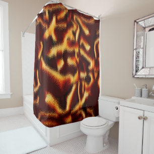 Yellow and red spots look blurred with defect shower curtain