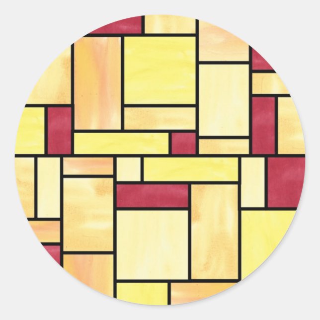 Yellow and Red Stained Glass Stickers (Front)