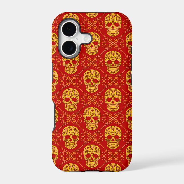Yellow and Red Sugar Skull Pattern (Back)