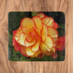Yellow and Red Tuberous Begonia Floral Cutting Board