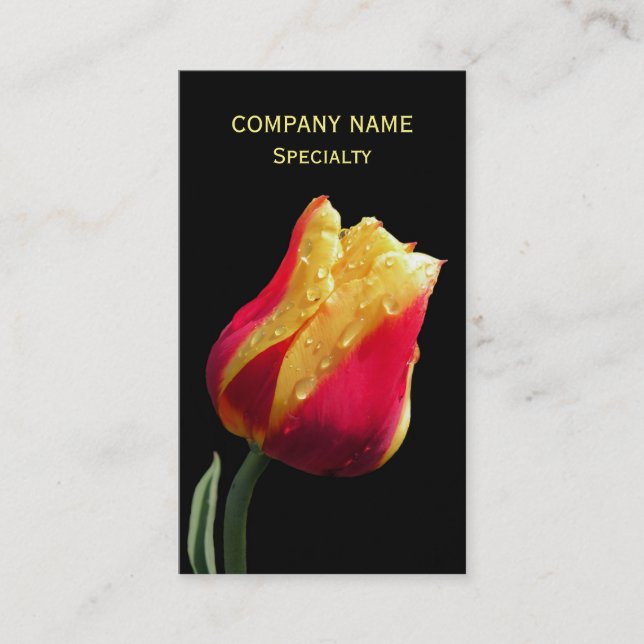 Yellow And Red Tulip Business Card (Front)