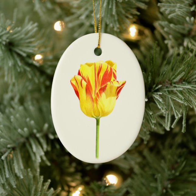 Yellow and red tulip ceramic tree decoration (Tree)