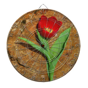 Yellow and Red Tulip Dartboard