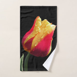 Yellow And Red Tulip Hand Towel