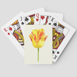 Yellow and red tulip playing cards