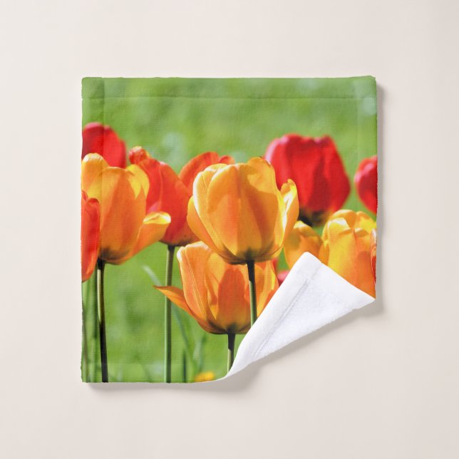 Yellow And Red Tulips Wash Cloth (Wash Cloth)