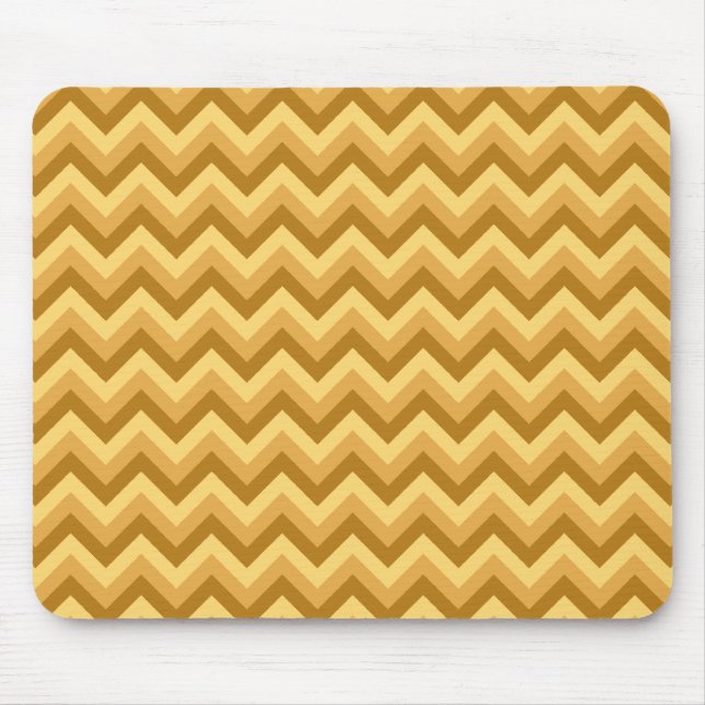 Yellow and Tan Zigzag Stripes. Mouse Pad (Front)