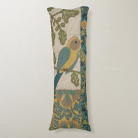 Yellow and Teal Blue Bird Perched on a  Branch