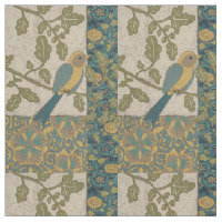 Yellow and Teal Blue Bird Perched on a  Branch