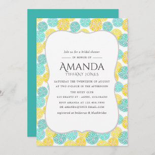 Yellow and Teal Floral Bridal Shower Invitation