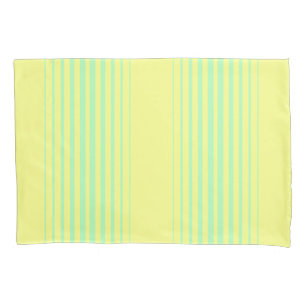 Yellow and teal pillowcase
