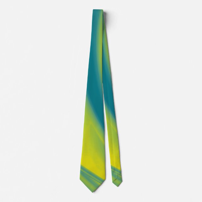 Yellow and Teal Swirl Tie (Front)