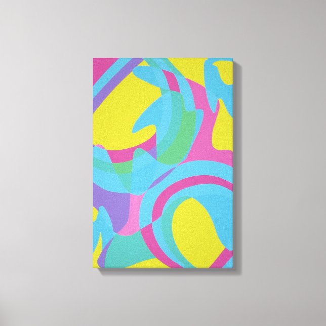 Yellow and Turquoise Motion Abstract Canvas Print (Front)