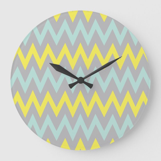 Yellow and Turquoise Wall Clock (Front)
