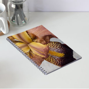 Yellow and Violet Bearded Iris Floral Notebook