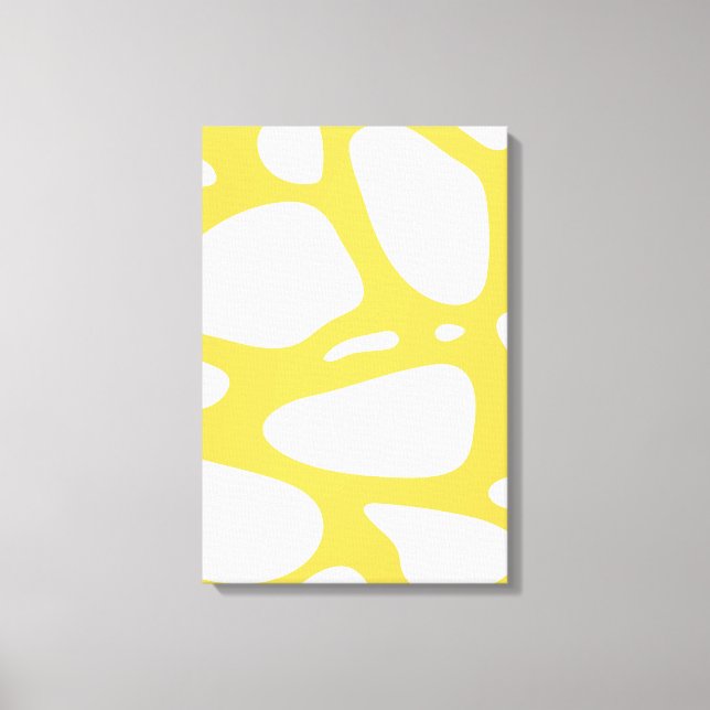 Yellow and white abstract art canvas print (Front)