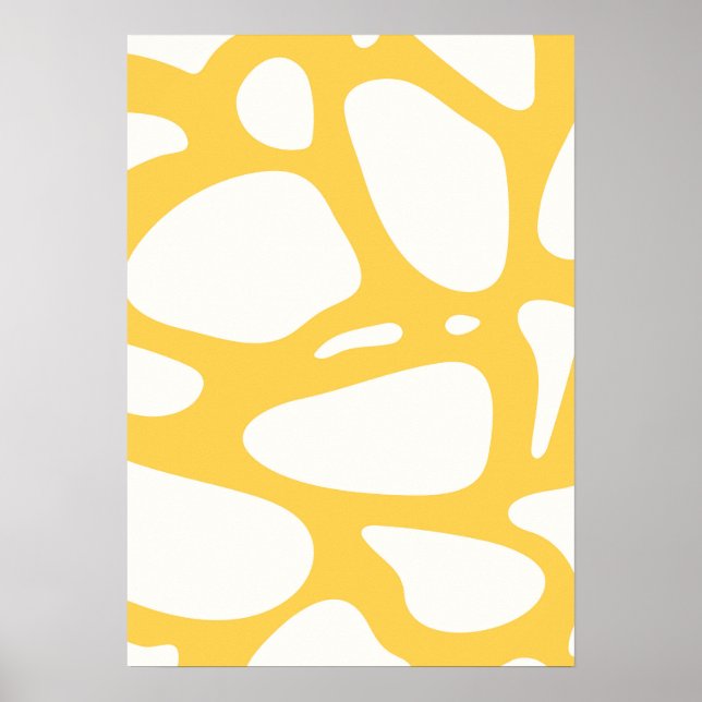 Yellow and white abstract summer poster (Front)