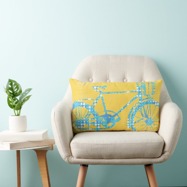 Yellow and White Bicycle Pillow (Chair)
