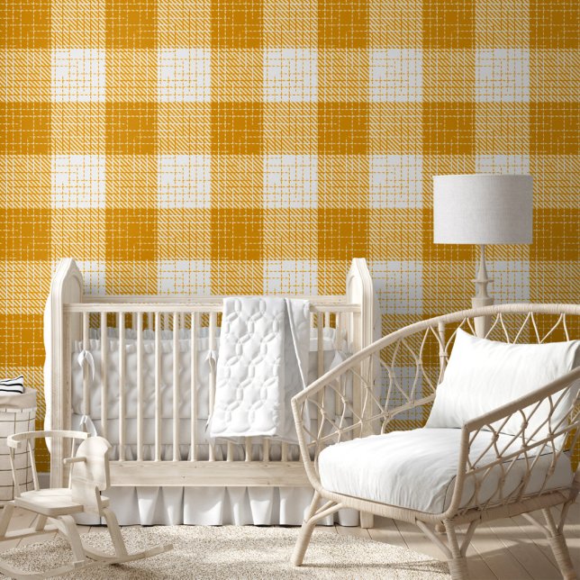 Yellow and White Bold Checkered Plaid Design  Wallpaper (Creator Uploaded)
