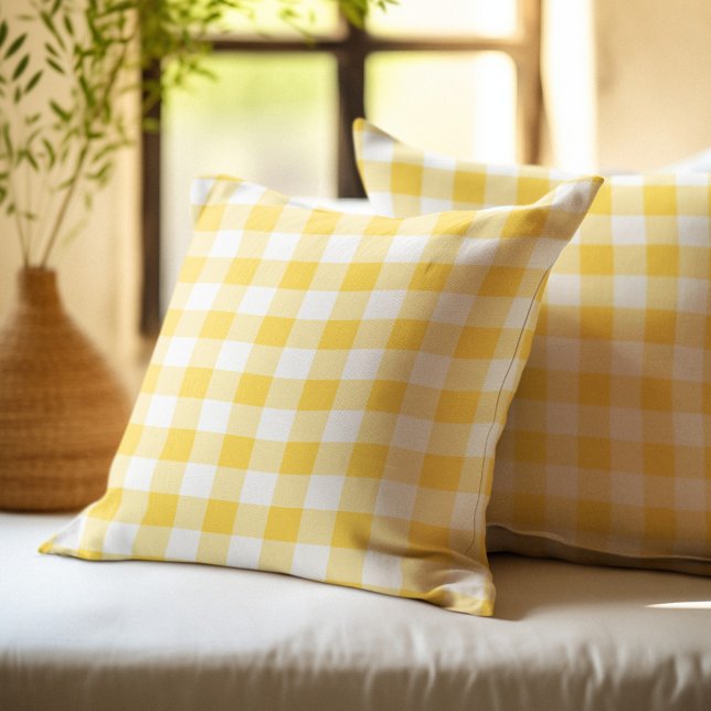Yellow and White Buffalo Plaid Cushion (Creator Uploaded)