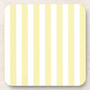 Yellow and white candy stripes coaster