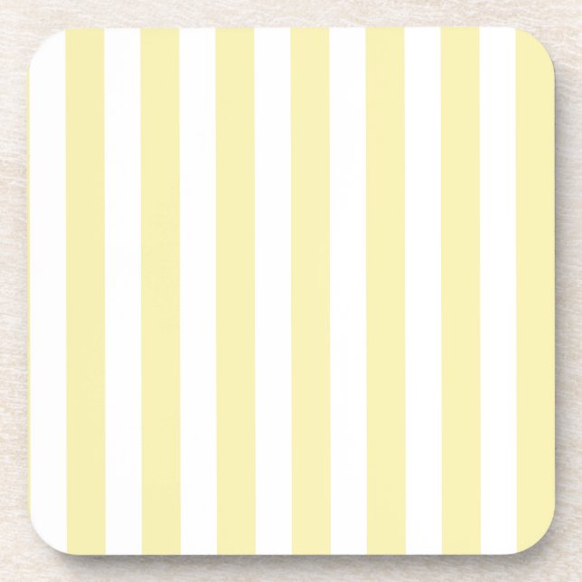 Yellow and white candy stripes coaster (Front)