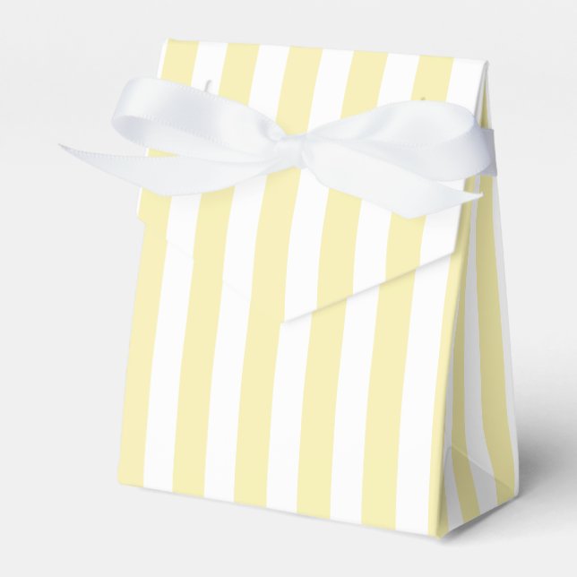 Yellow and white candy stripes favour box (Front Side)