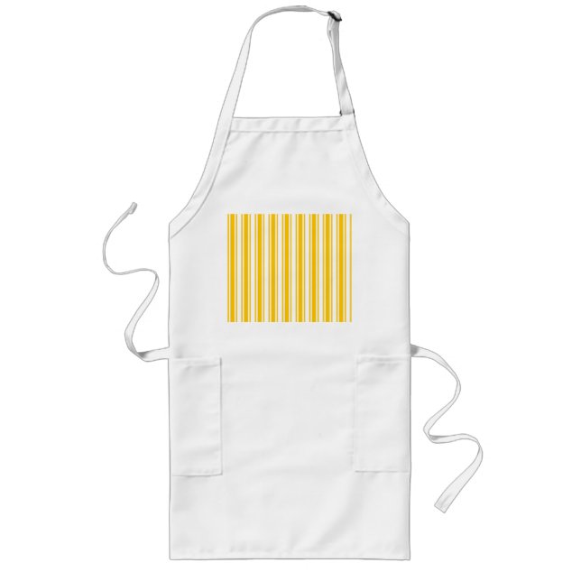 Yellow and white candy stripes long apron (Front)