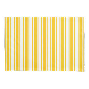 Yellow and white candy stripes pillowcase