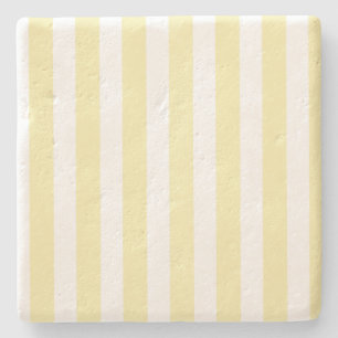 Yellow and white candy stripes stone coaster