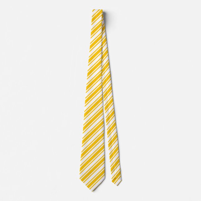 Yellow and white candy stripes tie (Front)
