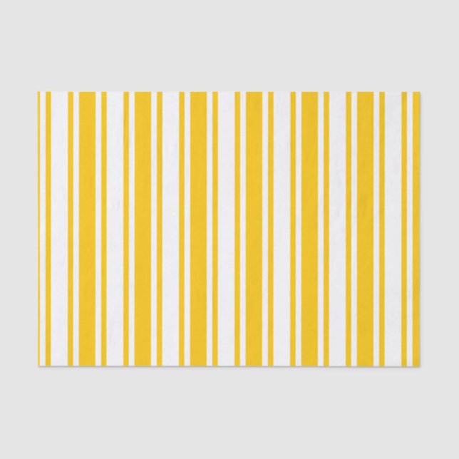 Yellow and white candy stripes tissue paper (Front)