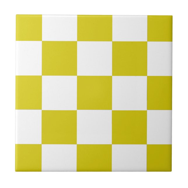 Yellow and White Chequerboard Tile (Front)