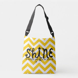 Yellow and White Chevron Stripe Cool Quote Bag