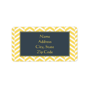 Yellow and White Chevron with Charcoal Label