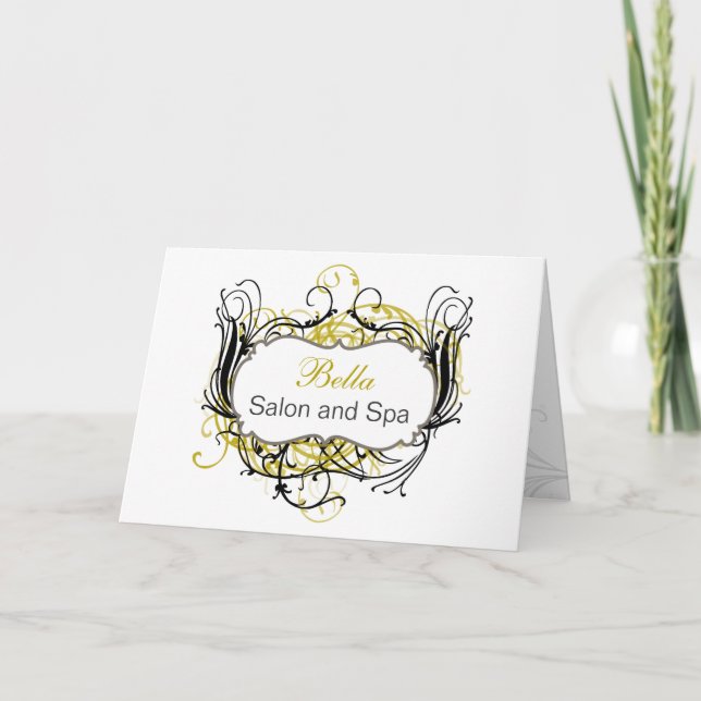 yellow and white Chic Business Thank You Cards (Front)