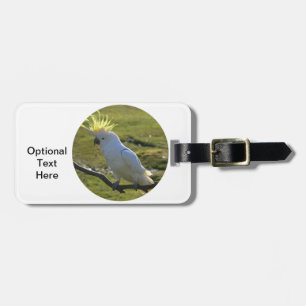 Yellow and White Cockatoo Parrot Luggage Tag