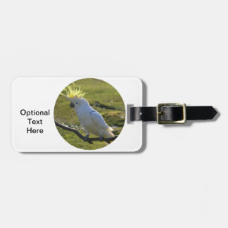 Yellow and White Cockatoo Parrot Luggage Tag