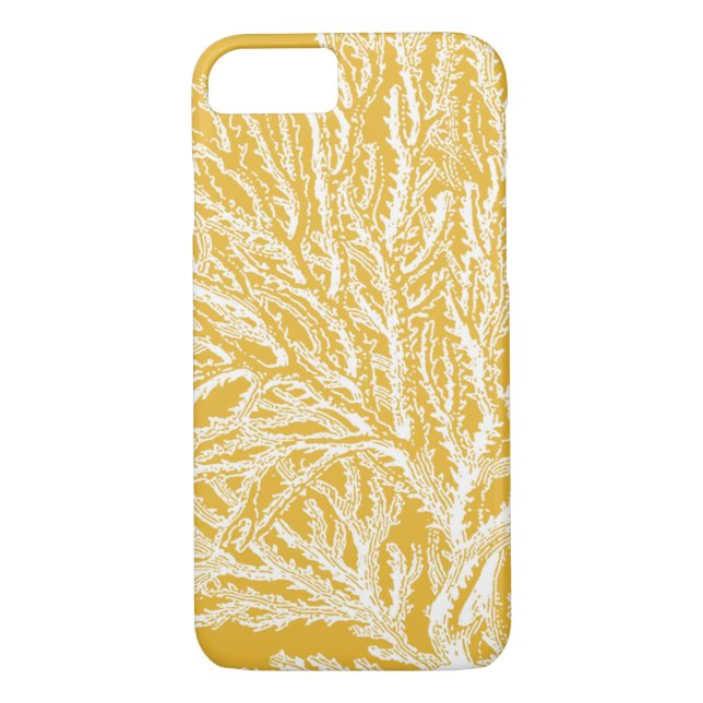 Yellow and White Coral Case-Mate iPhone Case (Back)
