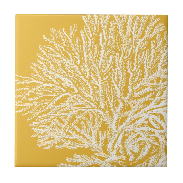 Yellow and White Coral Tile (Front)