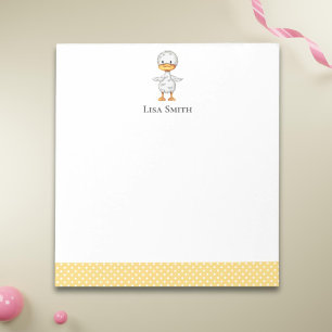 Yellow and White Cute Duckling Personalised  Notepad